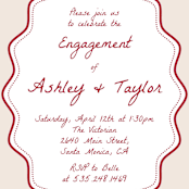 "wavy oval" - Engagement Party Invitations in Wine by Cass Loh - Detail