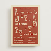 "Bottles of Love" - Engagement Party Invitations in Rust by Ani Somi - Front