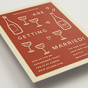 "Bottles of Love" - Engagement Party Invitations in Rust by Ani Somi - Detail