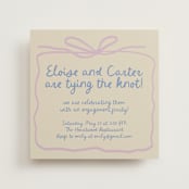 "Pastel Bow" - Engagement Party Invitations in Lilac by Stephanie Heinrich Godbout - Front