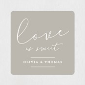 "Etched in love" - Engagement Party Favor Stickers in Cloud by Stacey Meacham - Front