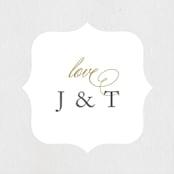 "nougat" - Engagement Party Favor Stickers in Ivory by chocomocacino - Front