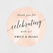"Sip Sip Hooray" - Engagement Party Favor Stickers in Champagne by Kelly Schmidt - Front