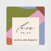 "Colorful Moment" - Engagement Party Favor Stickers in Pop by Pati Cascino - Front