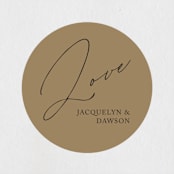 "Sparkled Toast" - Engagement Party Favor Stickers in Cognac by Christie Garcia - Front