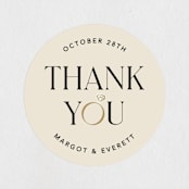"Mr. & Mrs." - Engagement Party Favor Stickers in Buttercream by Robert and Stella - Front