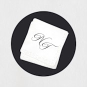 "Cocktail Napkin" - Engagement Party Favor Stickers in Noir by Gwen Bedat - Front