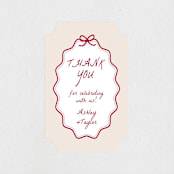 "wavy oval" - Engagement Party Favor Stickers in Wine by Cass Loh - Front