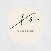 "A Toast" - Engagement Party Favor Stickers in Dune by Christie Garcia - Front