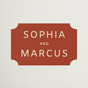 "Bottles of Love" - Engagement Party Favor Stickers in Rust by Ani Somi - Front