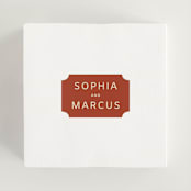 "Bottles of Love" - Engagement Party Favor Stickers in Rust by Ani Somi - In Use