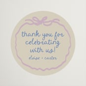 "Pastel Bow" - Engagement Party Favor Stickers in Lilac by Stephanie Heinrich Godbout - Front