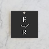 "Photogenic" - Wedding Favor Tags in Granite by Corinne Malesic - Front