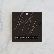 "Sparkled Toast" - Wedding Favor Tags in Cognac by Christie Garcia - Front