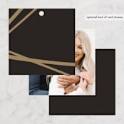 "Sparkled Toast" - Wedding Favor Tags in Cognac by Christie Garcia - Back of Card Options