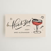 "cheers to a happy couple" - Wedding Favor Tags in Creme by Anastasia Makarova - Front