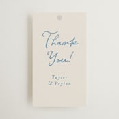"ribbon bow drawing" - Wedding Favor Tags in Dusty Blue by Cass Loh - Front