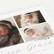 "Delicate Collage" - Birth Announcements in Burnt Rose by Amy Payne - Detail