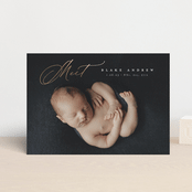 "Stylish Meet" - Birth Announcements in Cotton by Carolyn MacLaren - Front
