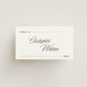 "Formal lines" - Foil-Pressed Place Cards - Beef in Quartz by Creo Study - Front with Free Guest Printing