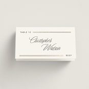 "Formal lines" - Foil-Pressed Place Cards - Beef in Quartz by Creo Study - Folded with Free Guest Printing