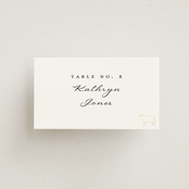 "Defined" - Foil-Pressed Place Cards - Beef in Snow by mo kelley - Front with Free Guest Printing