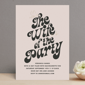 "Wife of the Party" - Bachelorette Party Invitations in Blush by Baumbirdy - Front