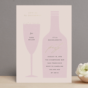"Champagne Celebration" - Bachelorette Party Invitations in Champagne by Angela Thompson - Front