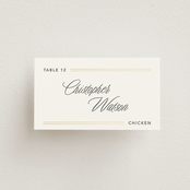 "Formal lines" - Foil-Pressed Place Cards - Chicken in Quartz by Creo Study - Front with Free Guest Printing