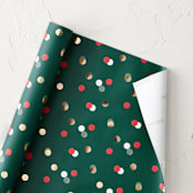 "Merry Dots" - Wrapping Paper Roll in Festive by Pixel and Hank
