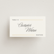 "Formal lines" - Foil-Pressed Place Cards - Fish in Quartz by Creo Study - Front with Free Guest Printing