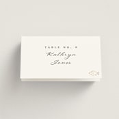 "Defined" - Foil-Pressed Place Cards - Fish in Snow by mo kelley - Folded with Free Guest Printing