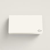 "Defined" - Foil-Pressed Place Cards - Fish in Snow by mo kelley - Folded Back of Card