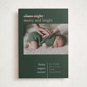 "Merry Nights" - Holiday Birth Announcement Cards in Fir by Pink House Press - Front