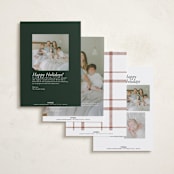 "Merry Nights" - Holiday Birth Announcement Cards in Fir by Pink House Press - Back of Card Options