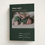 "Merry Nights" - Holiday Birth Announcement Cards in Fir by Pink House Press - Folded Card
