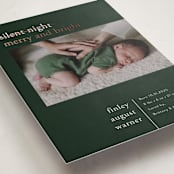 "Merry Nights" - Holiday Birth Announcement Cards in Fir by Pink House Press - Detail