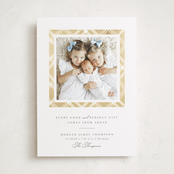 "Every Good Gift" - Holiday Birth Announcement Cards in Snowball by Robert and Stella - Front