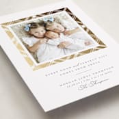 "Every Good Gift" - Holiday Birth Announcement Cards in Snowball by Robert and Stella - Detail