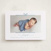 "Our Perfect Gift" - Holiday Birth Announcement Cards in Blue Jay by Creo Study - Front