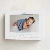 "Our Perfect Gift" - Holiday Birth Announcement Cards in Blue Jay by Creo Study - Folded Card