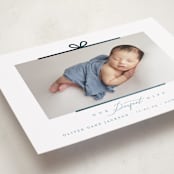 "Our Perfect Gift" - Holiday Birth Announcement Cards in Blue Jay by Creo Study - Detail