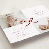 "Precious Two" - Holiday Birth Announcement Cards in Reindeer Nose by Emily Betts - Detail