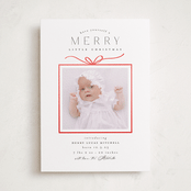 "Little Gift" - Holiday Birth Announcement Cards in Marshmallow by Everett Paper Goods - Front