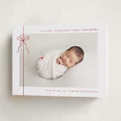 "Crisp Bow" - Holiday Birth Announcement Cards in Crisp Bow by Olivia Raufman - Folded Card