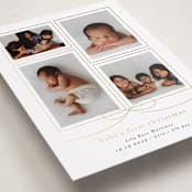 "With a bow" - Holiday Birth Announcement Cards in Ink by Blustery August - Detail