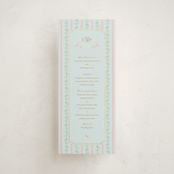 "Castle" - Foil-Pressed Menus in Hummingbird by Claudia Orengo - Front