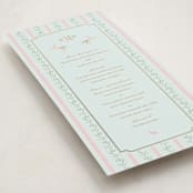 "Castle" - Foil-Pressed Menus in Hummingbird by Claudia Orengo - Detail
