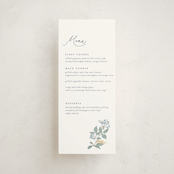 "Climbing Florals" - Foil-Pressed Menus in Sapphire by Olivia Raufman - Front