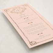 "Princess" - Foil-Pressed Menus in Pine by Claudia Orengo - Detail